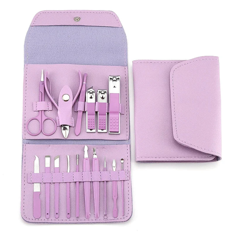 16 Pcs Nail Cutter Set | Stainless Steel Clippers & Scissors | Manicure Kit