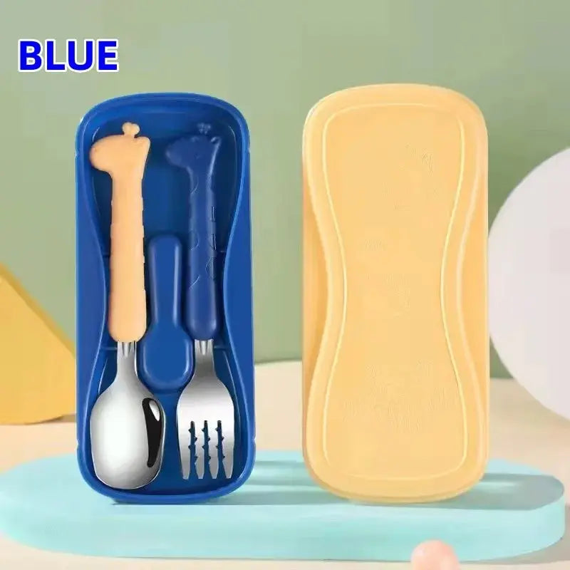 2 PCS Children's Tableware | 304 Stainless Steel Knife & Fork | Baby Training Utensils