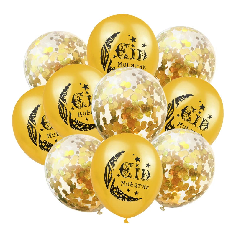 Eid Mubarak Latex Balloons | Ramadan Kareem Decorations | Islamic Party Supplies