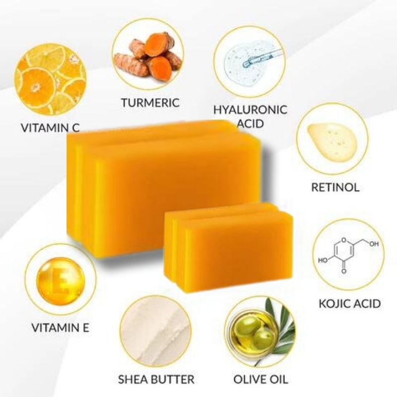Natural Brightening Soap | Lemon Turmeric & Kojic Acid Soap