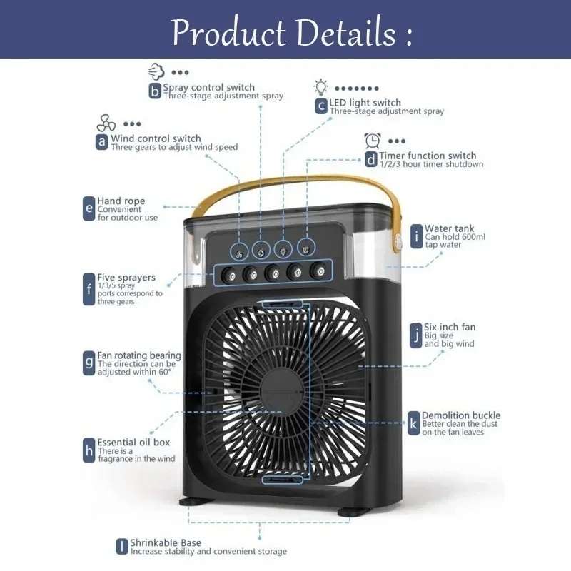 3-in-1 Portable Air Cooler | Fan & Humidifier Combo