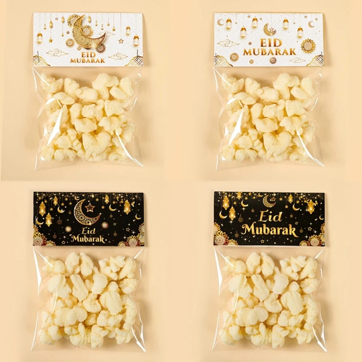 10 pcs Eid Mubarak Gift Bags | Plastic Candy Cookie Bag | Ramadan Kareem Decoration 2024 | Islamic Muslim Party Supplies| Eid Gifts - Glamour Touch