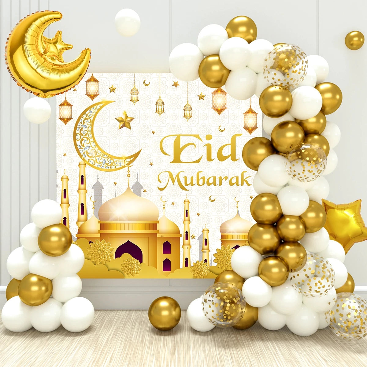 Eid Mubarak Balloon Background Set | Festive Party Decorations