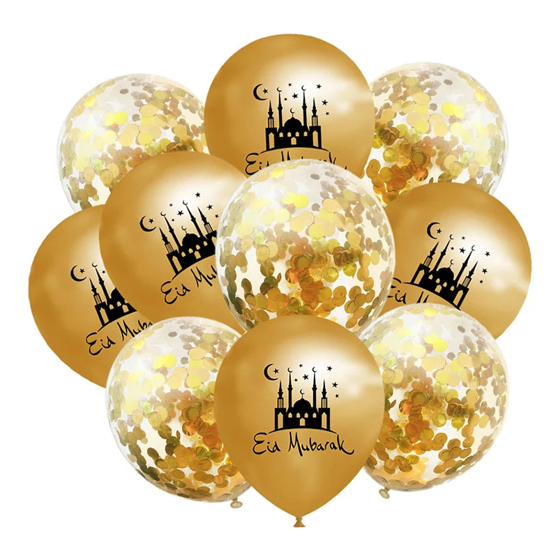 Eid Mubarak Latex Balloons | Ramadan Kareem Decorations | Islamic Party Supplies