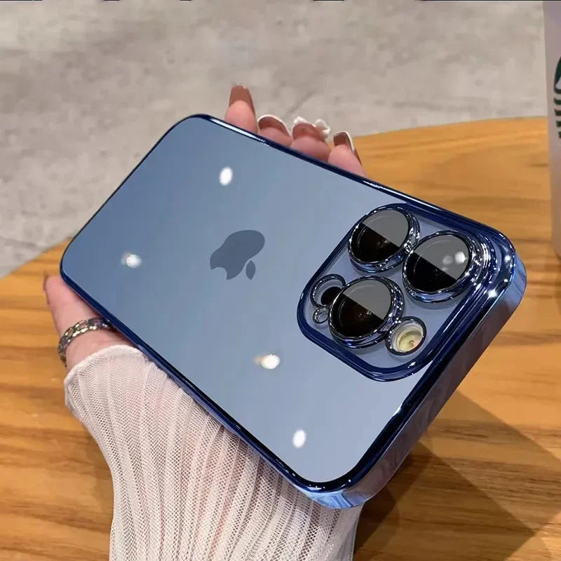 Luxury New High Quality Plating Clear Not Yellowing Case For iPhone 15 14 Pro Max Mini Plus |Shockproof Cover - Glamour Touch