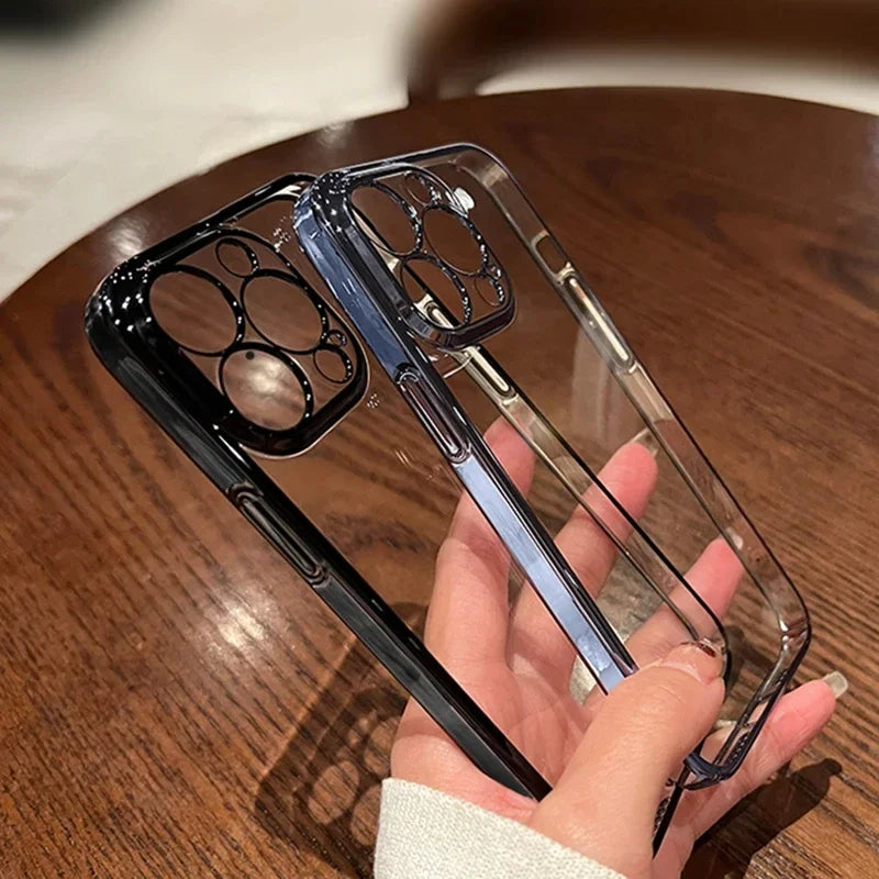 Luxury New High Quality Plating Clear Not Yellowing Case For iPhone 12 13 Pro Max Mini Plus |Shockproof Cover - Glamour Touch