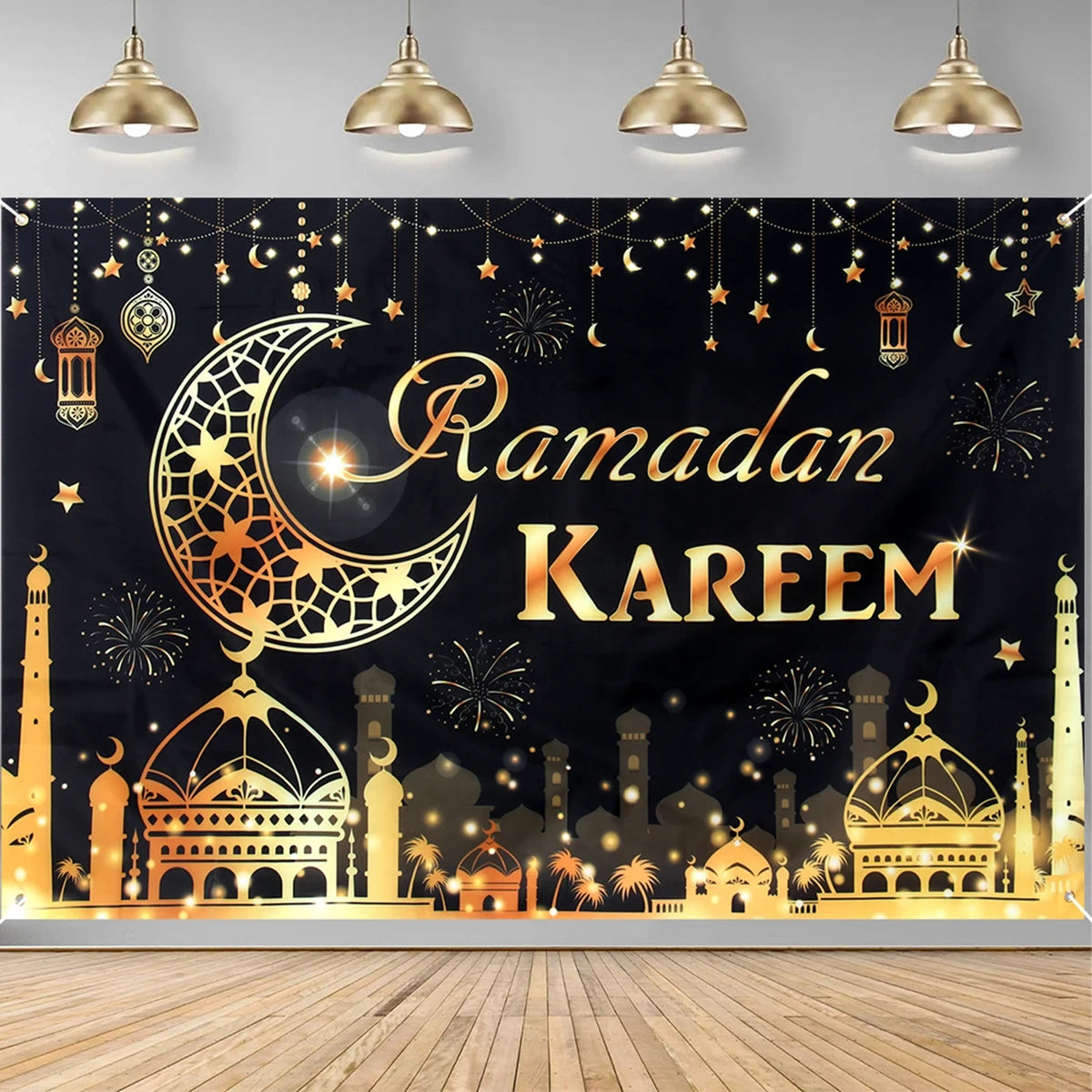 Eid Mubarak Background Backdrop | Ramadan Decoration For Home 2024 |Islam Muslim Party Supplies | Ramadan Kareem |Eid Al-fiter |Gift - Glamour Touch