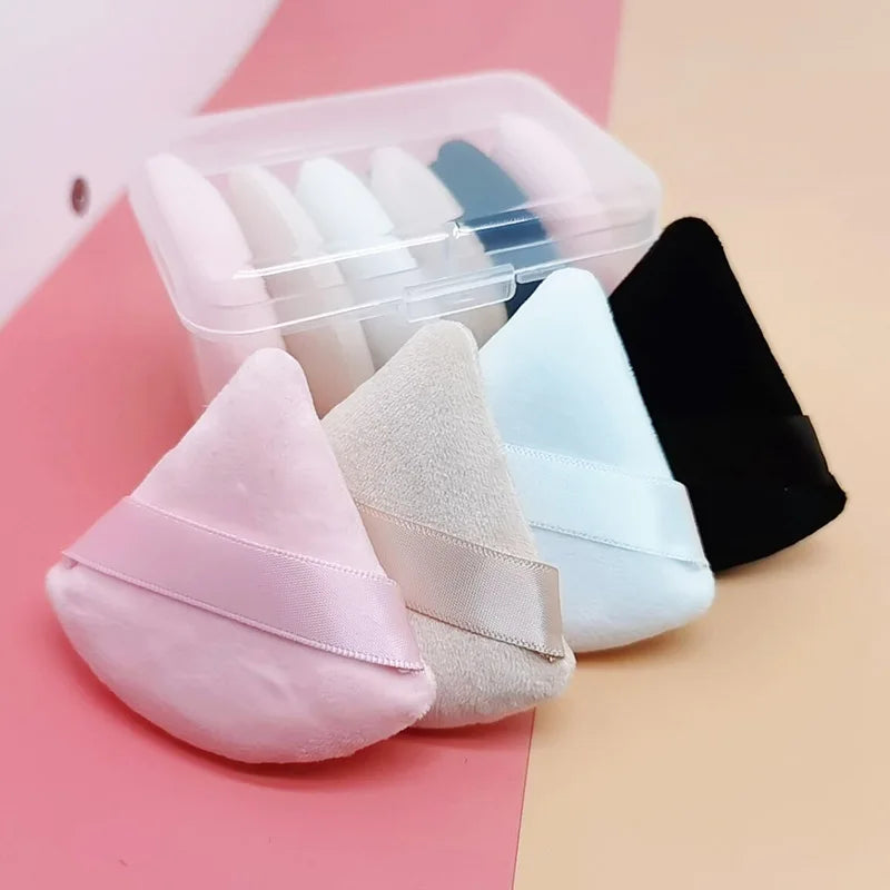 2/6 Pcs Soft Velvet Cosmetic Puff | Face Makeup Sponge | Foundation Puff Triangle | Powder Puff | Makeup Blender |Beauty Make Up Tools - Glamour Touch