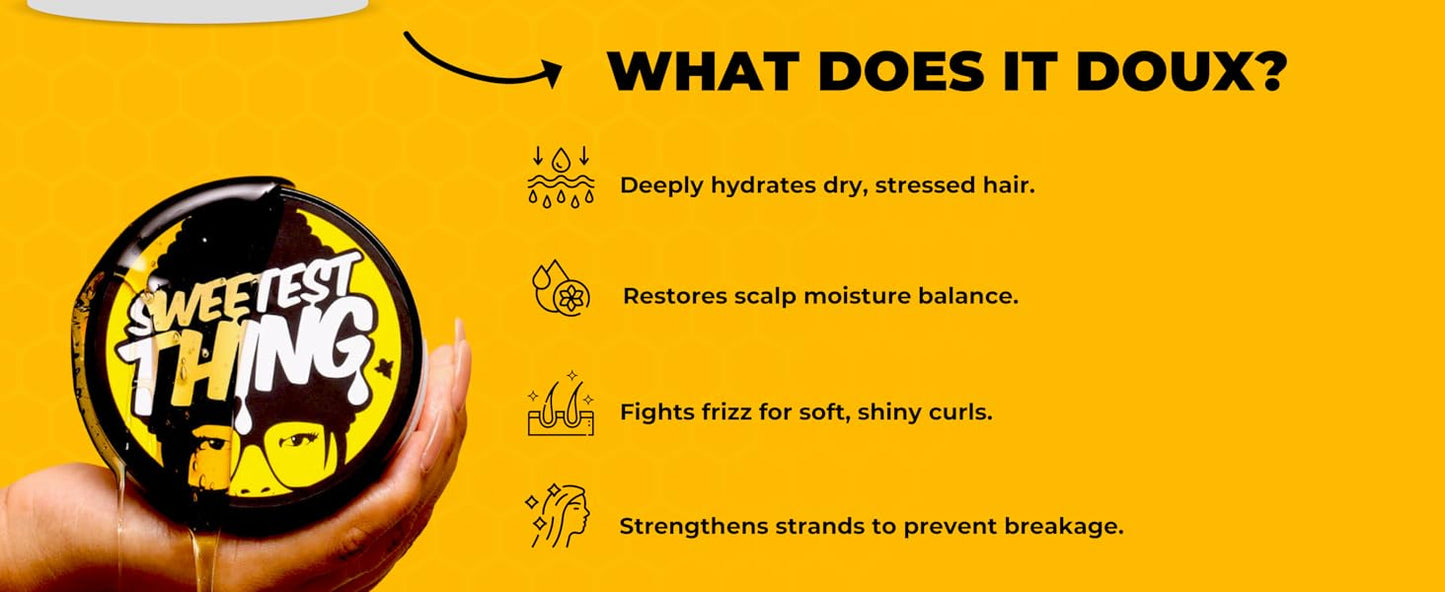 The Doux Sweetest Thing Honey Moisture Mask, Curly Hair Mask, With Natural Honey, Suitable For All Curl Types