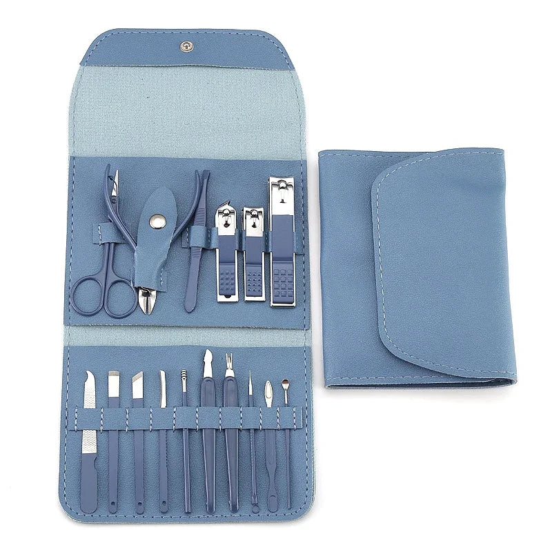 16 Pcs Nail Cutter Set | Stainless Steel Clippers & Scissors | Manicure Kit