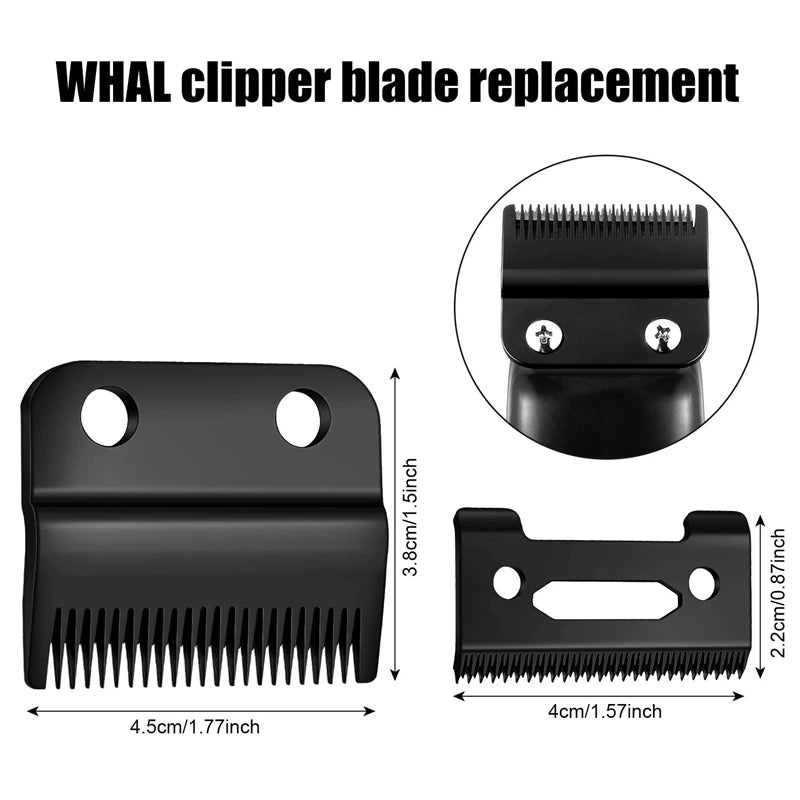 2 Sets Hair Clipper Replacement Blade | Adjustable Hair Clipper Blades | Compatible with Wahl 8148, 1919,8591, 8504, 2241 - Glamour Touch