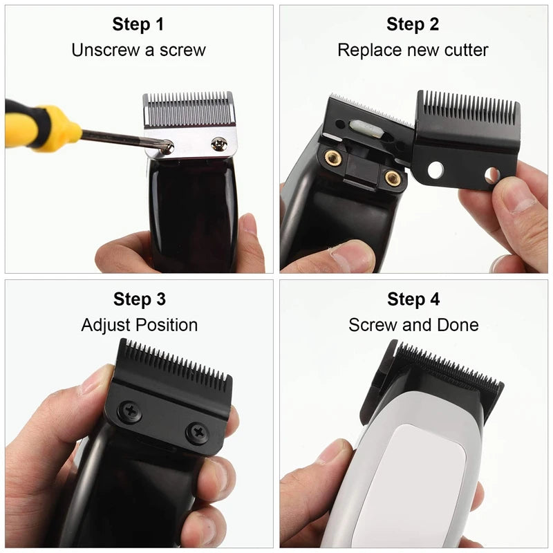 2 Sets Hair Clipper Replacement Blade | Adjustable Hair Clipper Blades | Compatible with Wahl 8148, 1919,8591, 8504, 2241 - Glamour Touch