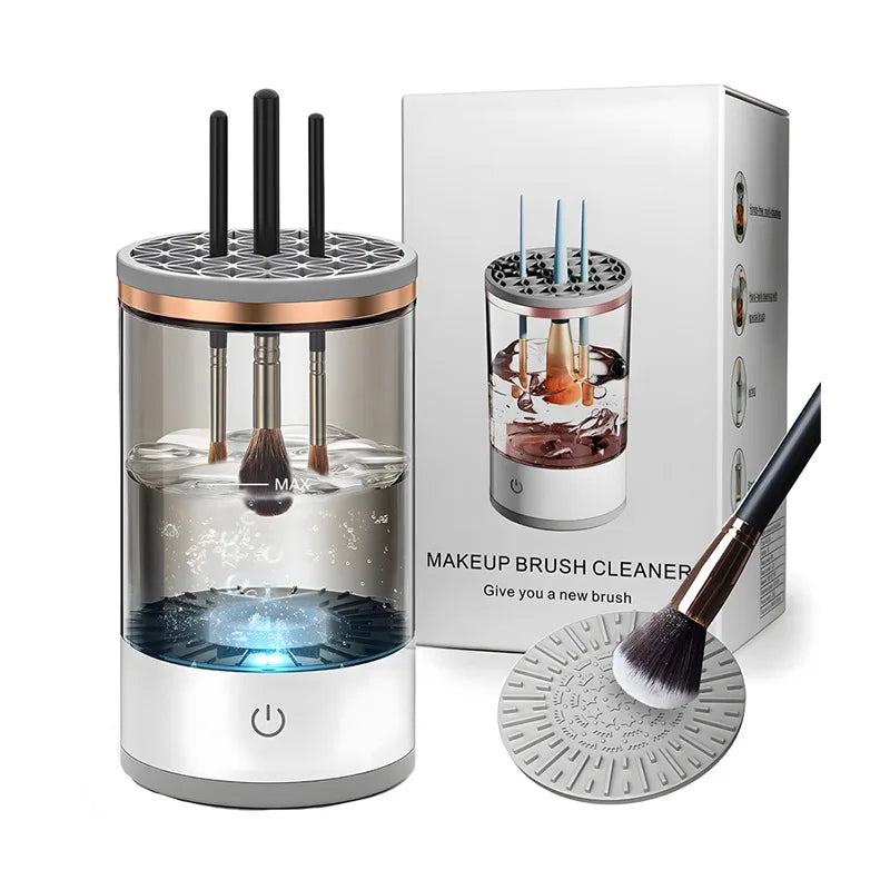 3-in-1 Automatic Electric Makeup Brush Cleaner | Portable Brush Holder & Dryer