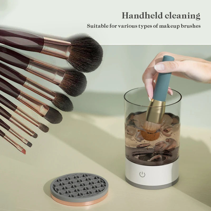3-in-1 Automatic Electric Makeup Brush Cleaner | Portable Brush Holder & Dryer