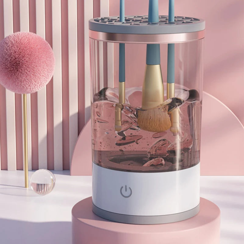 3-in-1 Automatic Electric Makeup Brush Cleaner | Portable Brush Holder & Dryer
