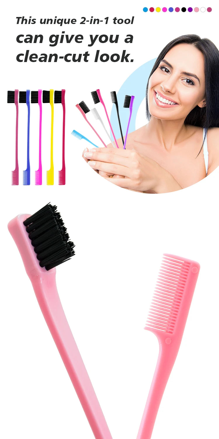 Double Side Edge Hair Comb | Control Hair Styling Brush | Salon Professional Accessories 2 in 1 - Glamour Touch