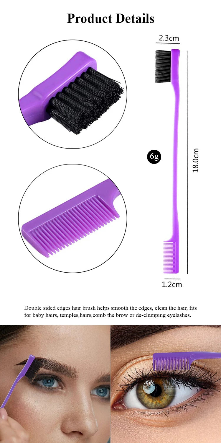 Double Side Edge Hair Comb | Control Hair Styling Brush | Salon Professional Accessories 2 in 1 - Glamour Touch