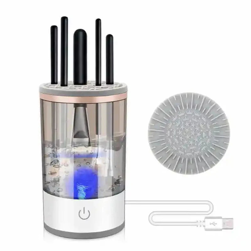 3-in-1 Automatic Electric Makeup Brush Cleaner | Portable Brush Holder & Dryer