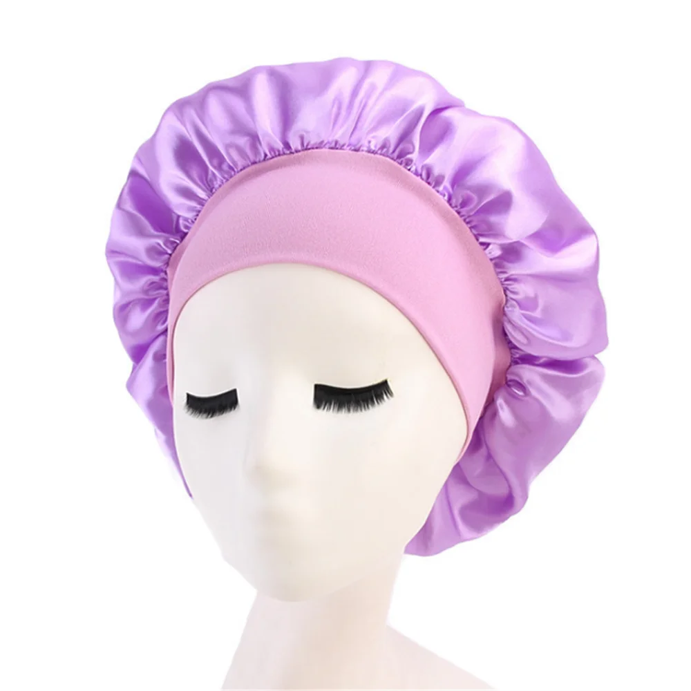 Women's Satin Solid Sleeping Hat | Night  Hair Care Bonnet | Nightcap For Women Men | Unisex Cap - Glamour Touch