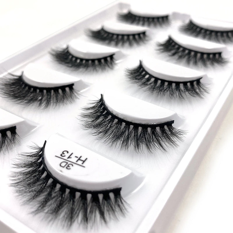 5 Pairs Multipack Faux 3D Mink  Hair False Eyelashes | Handmade Fluffy Long Lashes Long Eye |Makeup Tools  | Eye Lashes