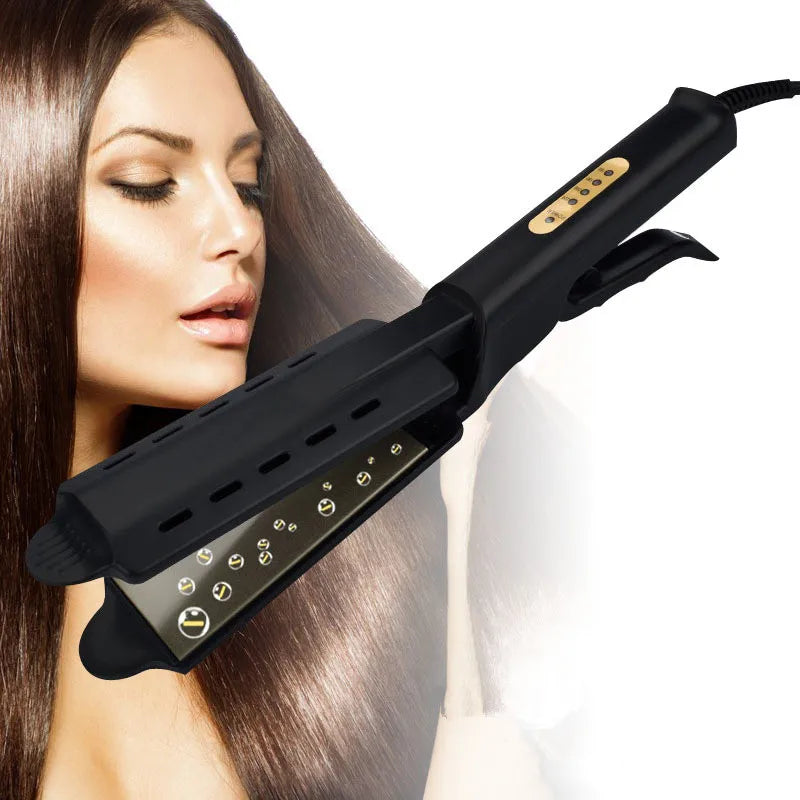 Hair Straightener | Four-gear temperature adjustment Ceramic Tourmaline Ionic Flat Iron Hair Straightener For Women, Widen panel - Glamour Touch