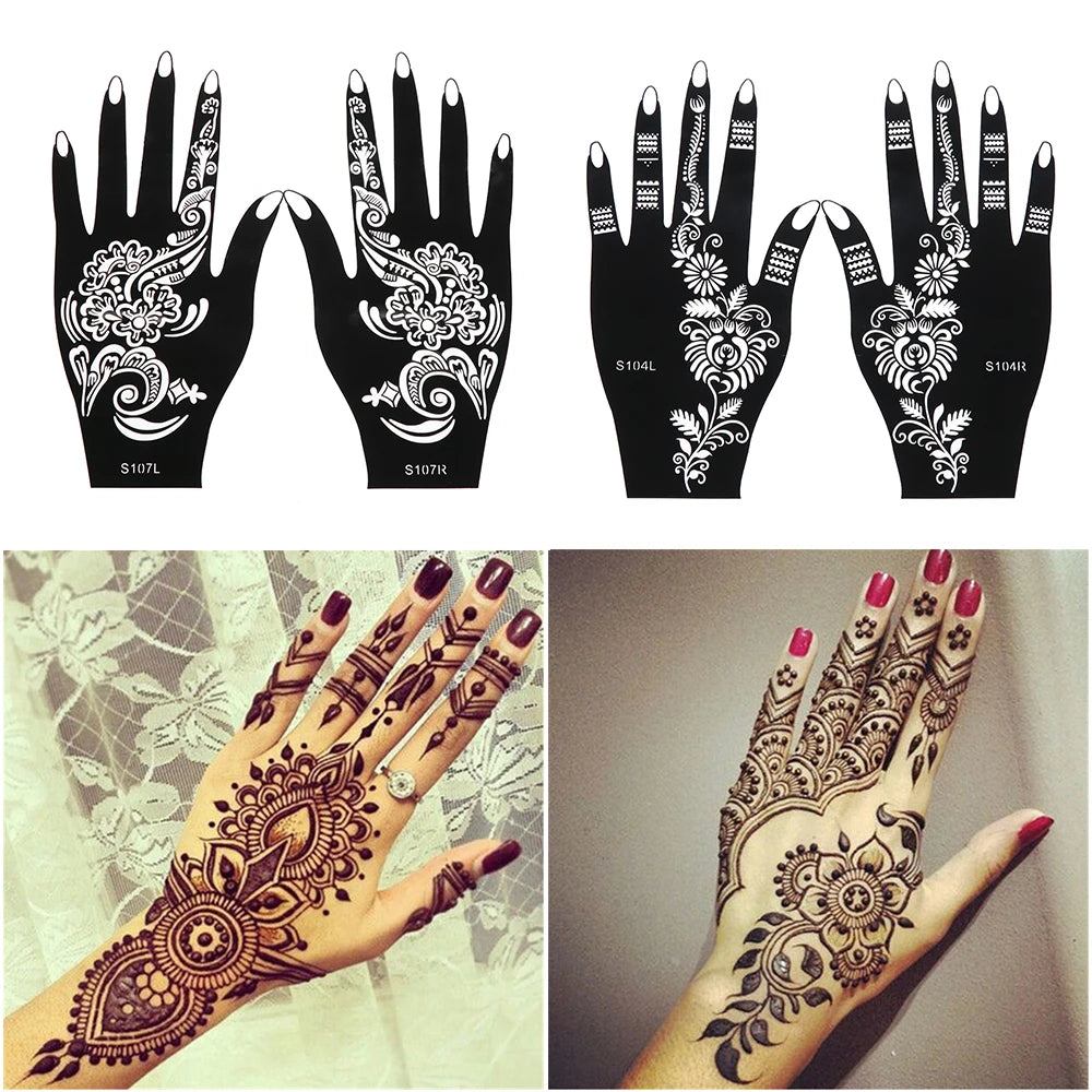 New Professional Henna Stencil | Temporary Hand Tattoo | Body Art Sticker Template | Wedding Tools | Flower Tattoo Stencil