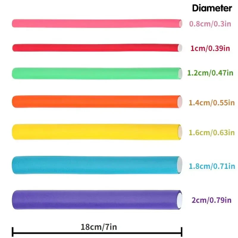 42 pcs/Set Flexible Curling Rods | Hair Twist Flexi Rods | Hair Curlers Set |Twist Foam | Hair Rollers DIY |No Heat Hair Rods Rollers - Glamour Touch