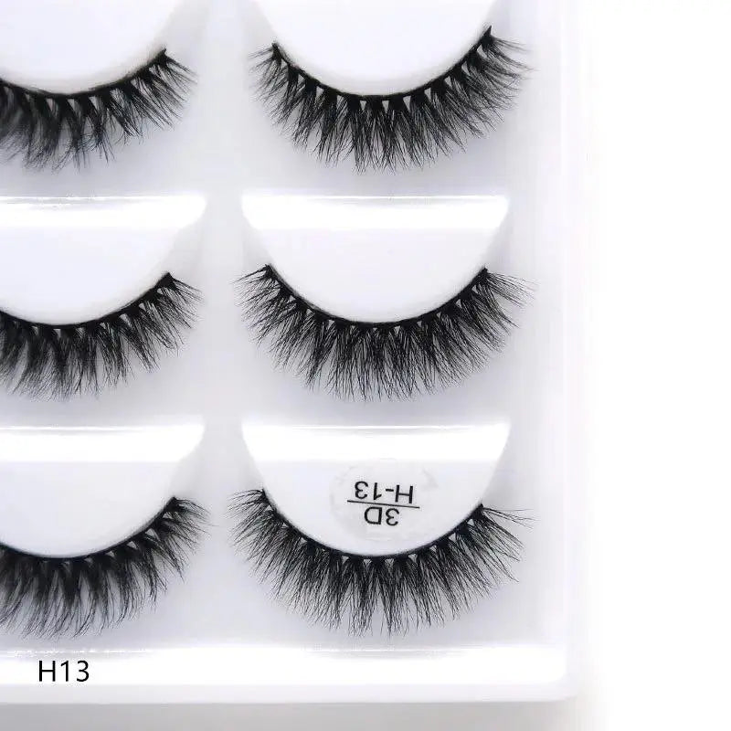 5 Pairs Multipack Faux 3D Mink  Hair False Eyelashes | Handmade Fluffy Long Lashes Long Eye |Makeup Tools  | Eye Lashes - Glamour Touch