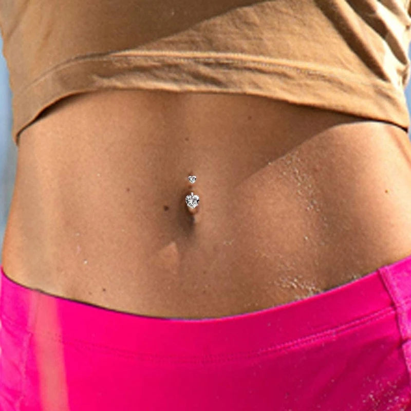 1 Piece Belly Button Ring | Crystal Piercing | Heart Style Navel Piercing |Belly Piercing Sexy Body Jewellery Ombligo - Glamour Touch