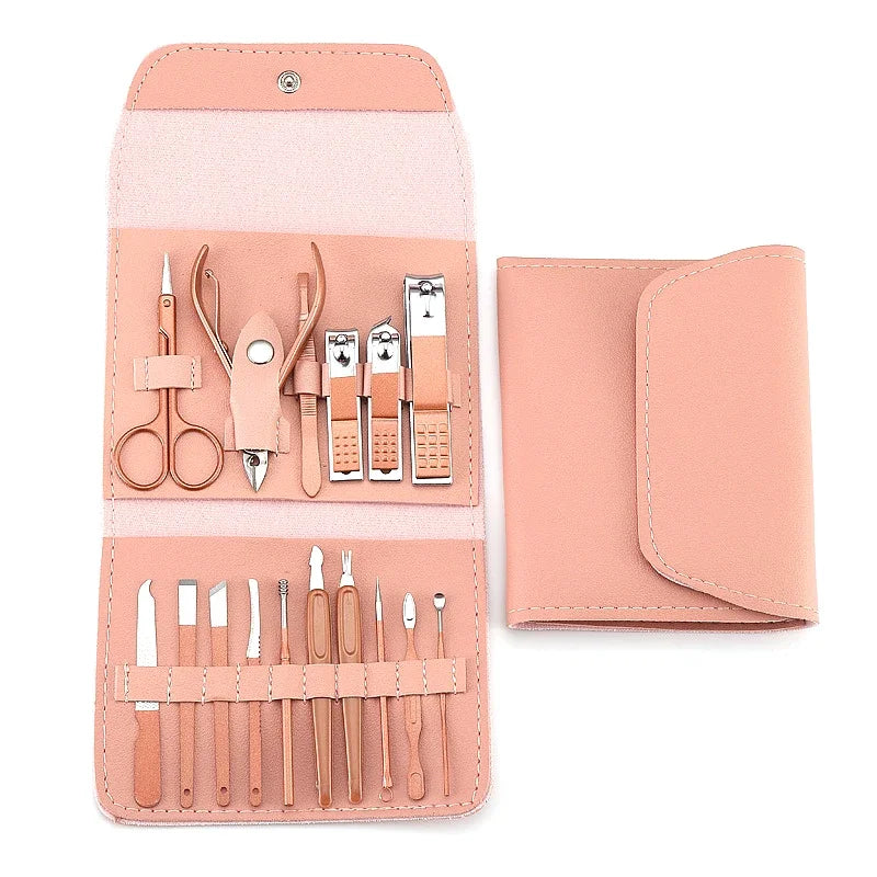 16 Pcs Nail Cutter Set | Stainless Steel Clippers & Scissors | Manicure Kit