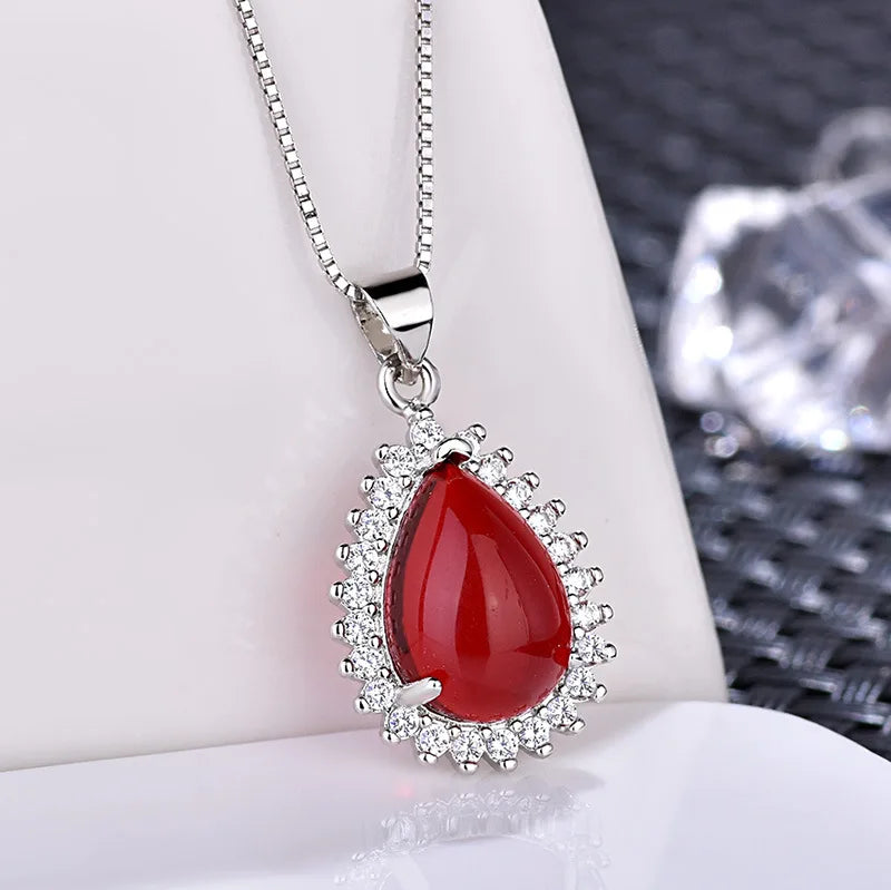 New 925 Sterling Silver Necklace Pendant AAA Zircon For Women Fashion Clavicle Chain Necklaces Wedding Party Jewelry Gift - Glamour Touch