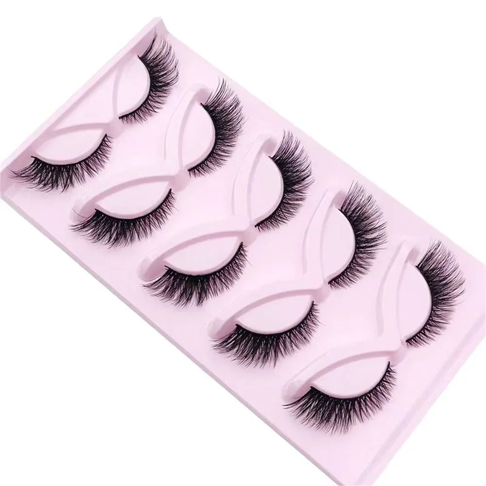 5 Pairs Cat Eye Lashes | Wispy Fake Lashes | Fluffy Cat Eye Lashes Extensions | False Eyelashes - Glamour Touch