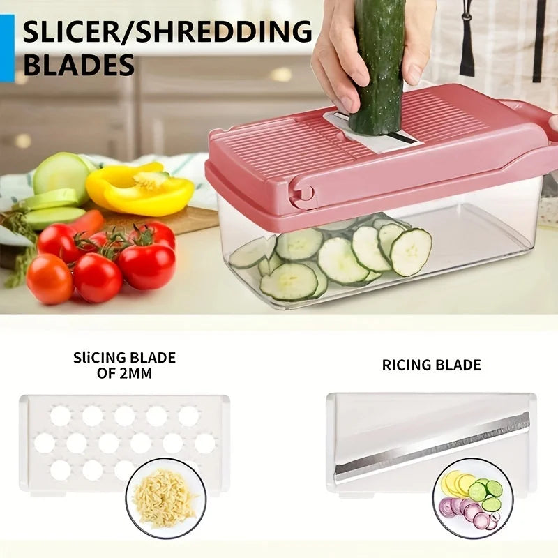 Professional Vegetable Chopper & Slicer | 8-in-1 Food Cutter