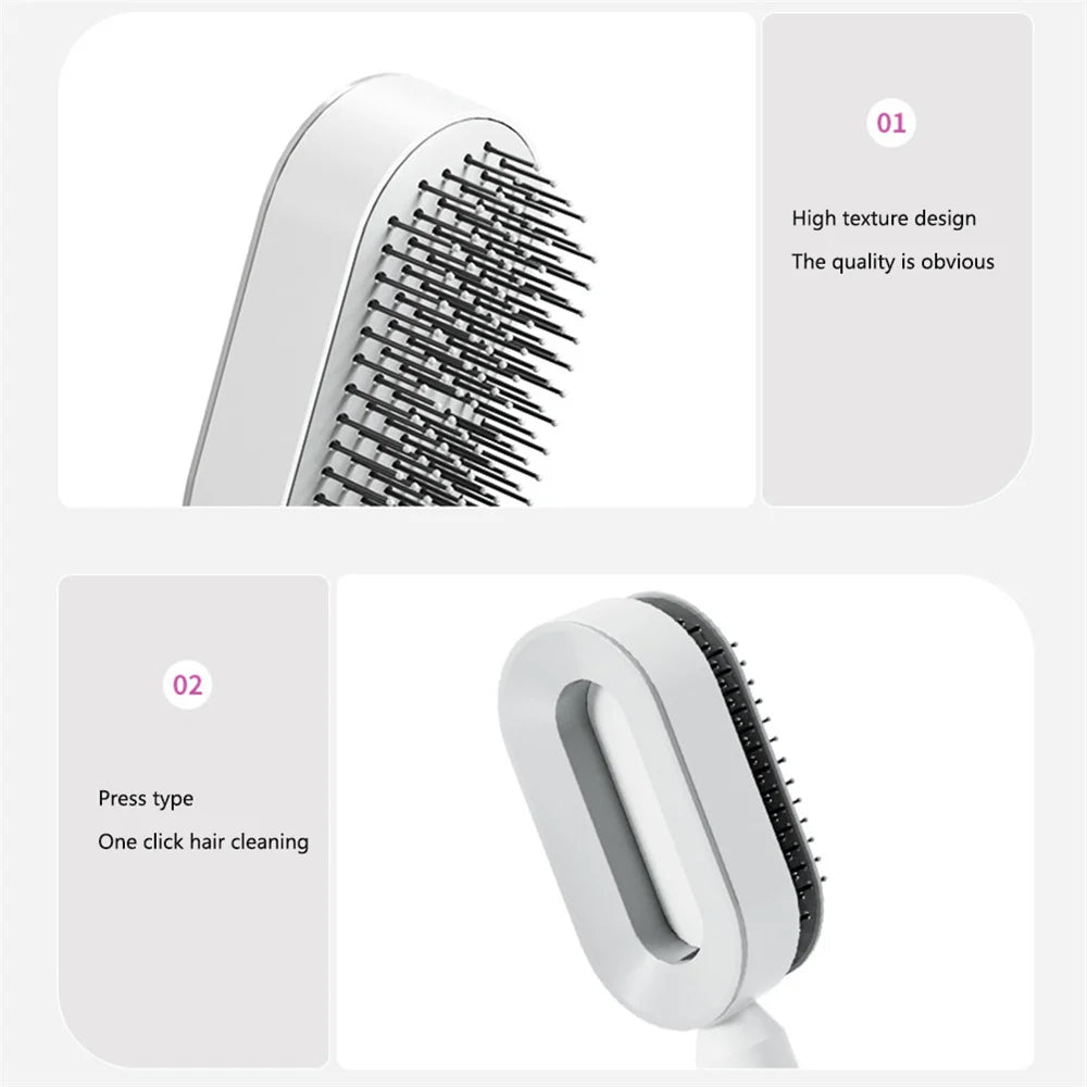 One-Key Self Cleaning Hair Comb | Massage Comb Hair Brush Air Cushion | Professional Detangling Scalp Air Bag Combs For Hair