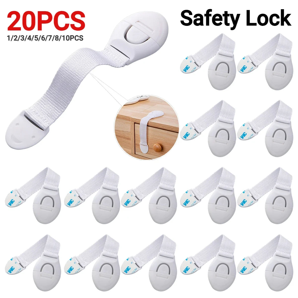 Child Safety Cabinet Lock | Baby Security Protection Drawer Door Cabinet Lock | Plastic Protection Kids Safety Door Lock - Glamour Touch