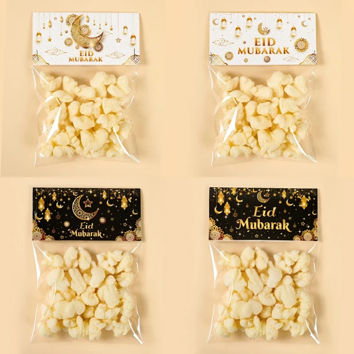 10 pcs Eid Mubarak Gift Bags | Plastic Candy Cookie Bag | Ramadan Kareem Decoration 2024 | Islamic Muslim Party Supplies|  Eid Gifts - Glamour Touch