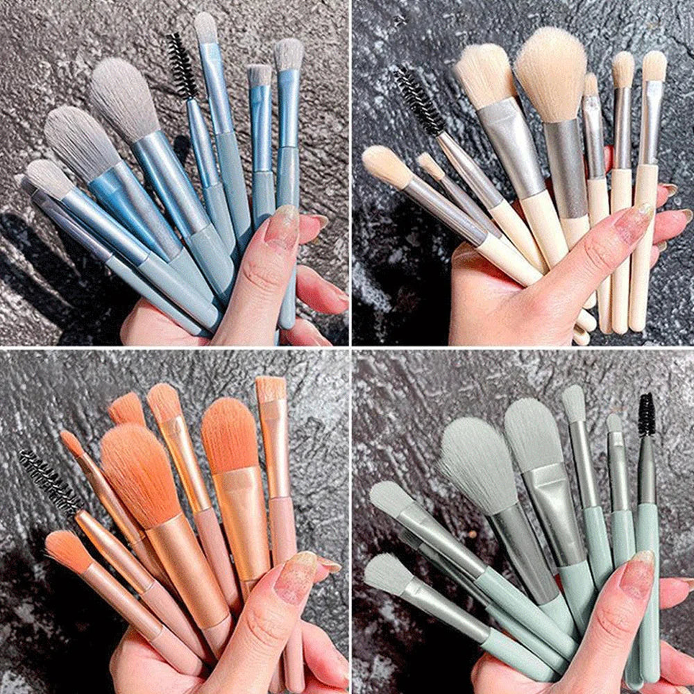 8 Pcs Eyeshadow Foundation Blending Makeup Brush Soft Fluffy Cosmetics Concealer Makeup Brush Professional Make Up Tool - Glamour Touch