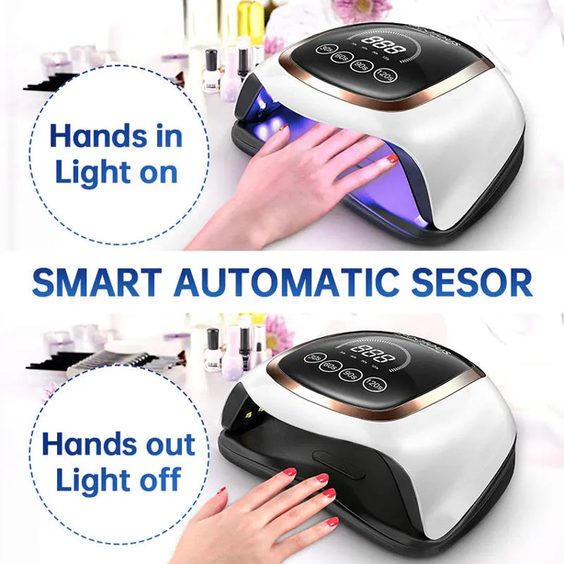 Nail Drying Lamp For Manicure | Professional Led UV Drying Lamp With Auto Sensor | 168W 42LEDs | Smart Nail Salon Equipment Tools