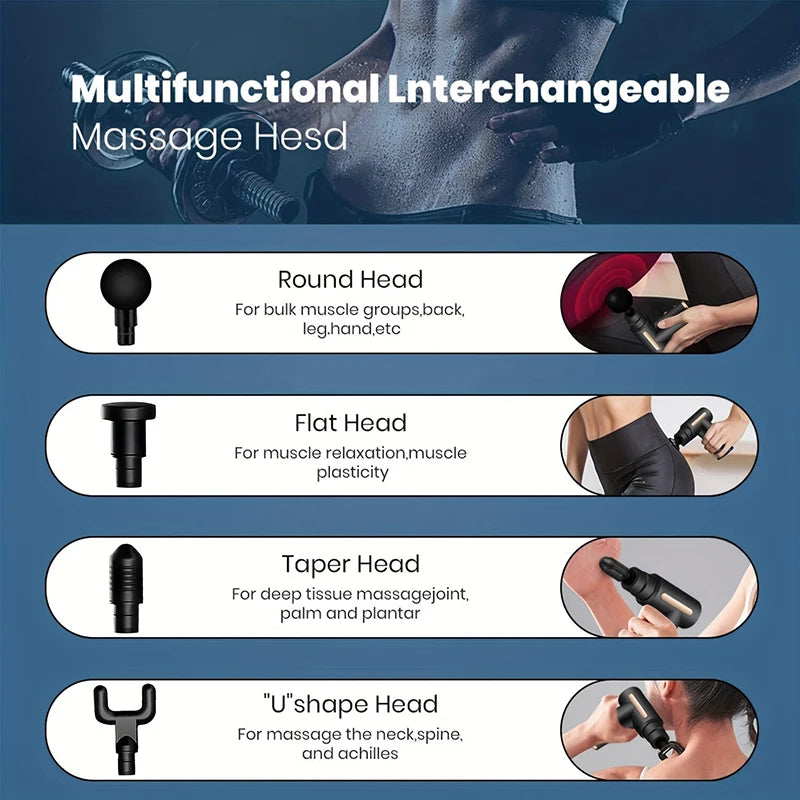 Multifunctional fascia gun | massager instrument | portable muscle massage relaxation electric vibrating fascia gun