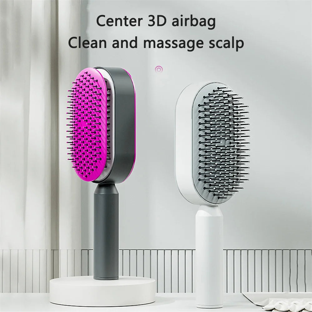 One-Key Self Cleaning Hair Comb | Massage Comb Hair Brush Air Cushion | Professional Detangling Scalp Air Bag Combs For Hair