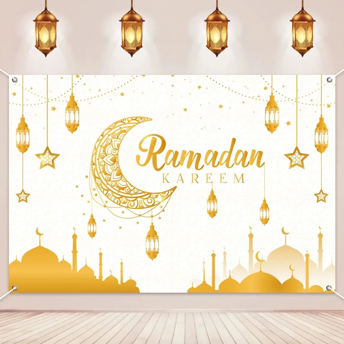 Eid Mubarak Background Backdrop | Ramadan Decoration For Home 2024 |Islam Muslim Party Supplies | Ramadan Kareem |Eid Al-fiter |Gift - Glamour Touch