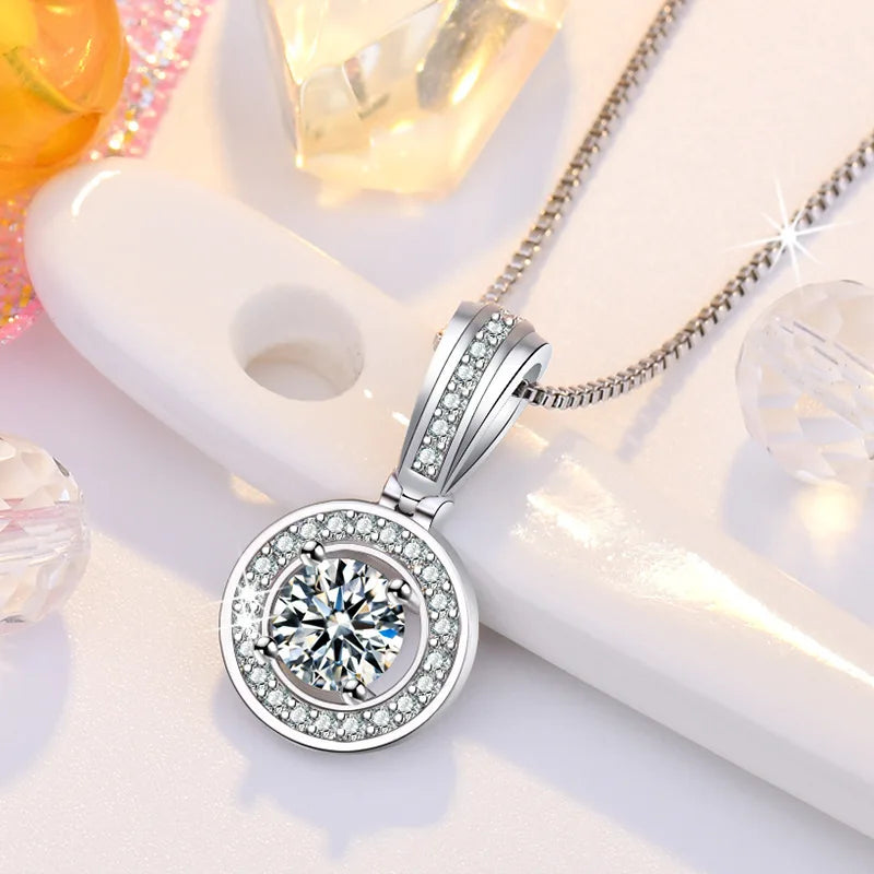 New 925 Sterling Silver Necklace Pendant AAA Zircon For Women Fashion Clavicle Chain Necklaces Wedding Party Jewelry Gift - Glamour Touch