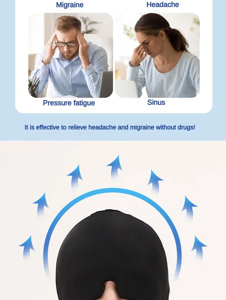 Migraine Relief Hat | headache hat |Hot Cold Therapy | Ice Cap For Pain Relieve | Ice Hat | Head Wrap Massage |Sleep Tool - Glamour Touch