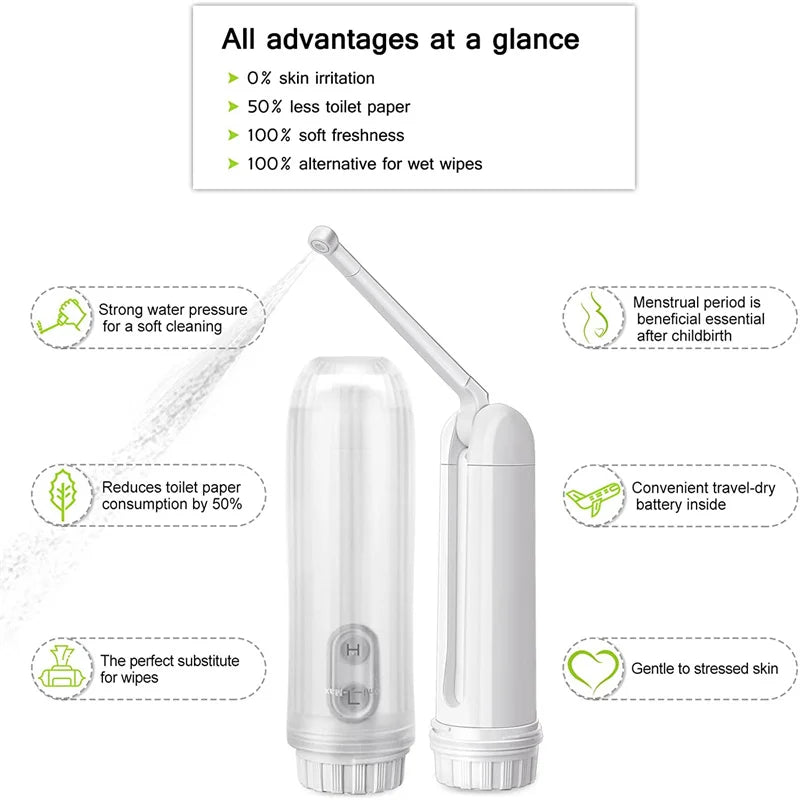 Portable Bidet Handheld Washing Sprayer Personal Cleaner Bidet Portable Long Nozzle Accurate Large Capacity Toilet Travel Bidet