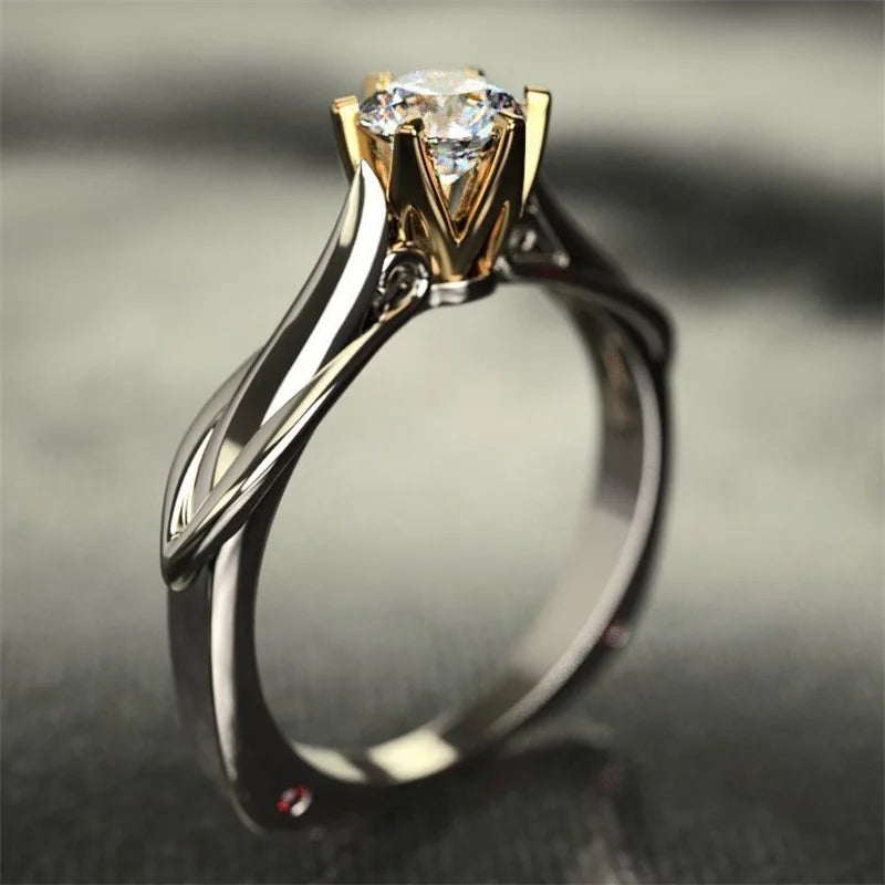 Golden Ring for Women with Natural Moissanite GemstonesNew Trend 2024 - Glamour Touch