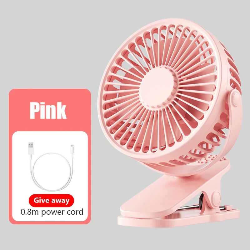 Baby Stroller Clip Fan | Portable Mini Hand Clip Fan USB Charging Quiet Desktop Electric Fan High Quality - Glamour Touch