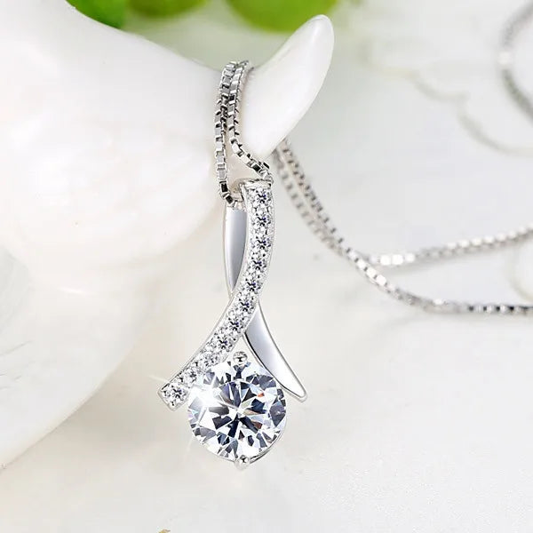 New 925 Sterling Silver Necklace Pendant AAA Zircon For Women Fashion Clavicle Chain Necklaces Wedding Party Jewelry Gift - Glamour Touch