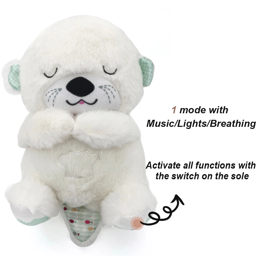 Breathing Bear Baby Soothing Otter Plush Toy - White