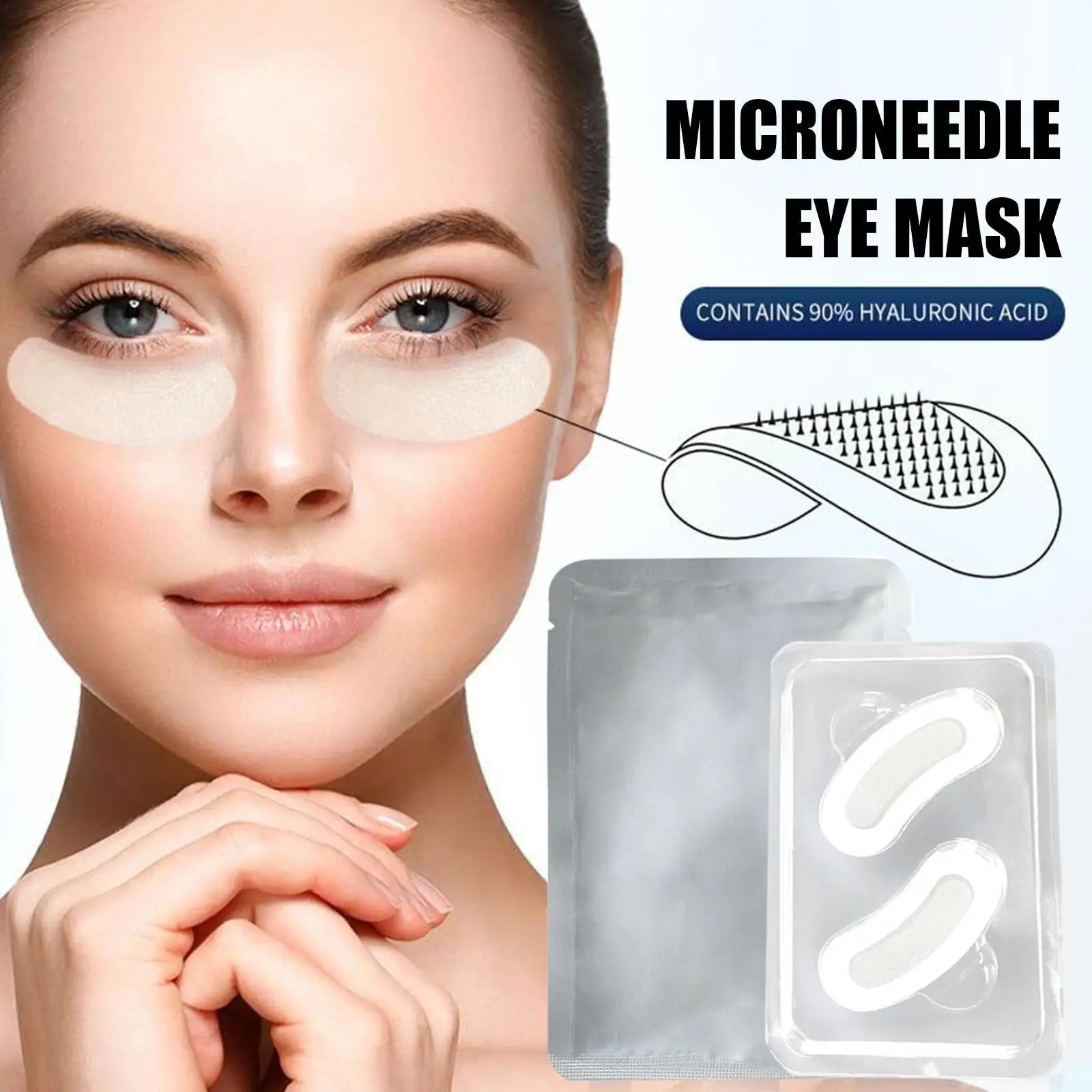 Hyaluronic Acids Microneedle Eye Patch Removal Hyaluronic Pads Skin Care Whitening Moisturizing Wrinkles Fine Lines Dark Circles - Glamour Touch