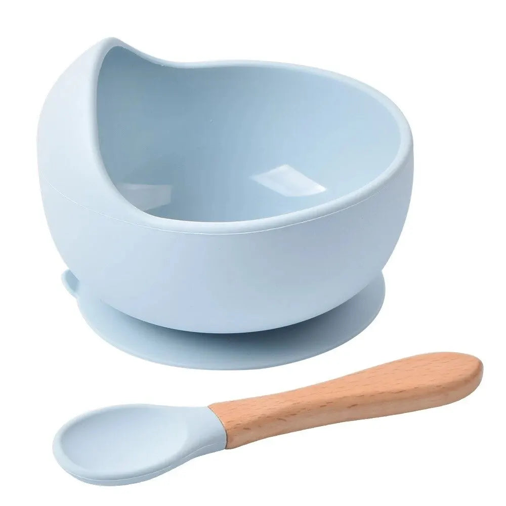 Silicone Baby Feeding Bowl |Tableware for Kids | Waterproof Suction Bowl With Spoon | Children Dishes Kitchenware |Baby Stuff - Glamour Touch